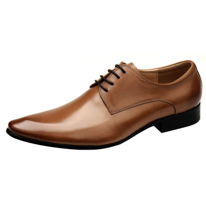 Spitz zulaufende Herrenschuhe Britische Business-Anzüge Schnürschuhe aus schwarzem Leder Hochzeitsschuhe für Herren