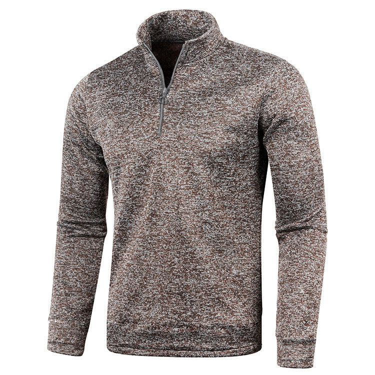 Winter Herren Pullover Knopfleiste Reißverschluss Design Volltonfarbe
