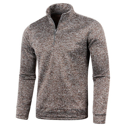 Winter Herren Pullover Knopfleiste Reißverschluss Design Volltonfarbe