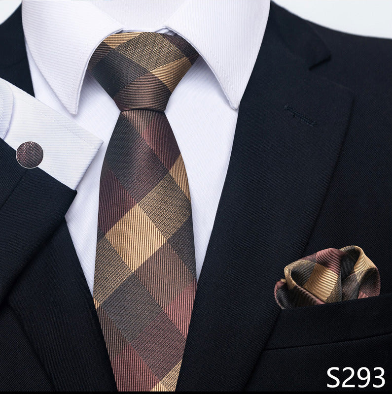Men's Creative All-match Business Formal Wear Tie Scarf Cuff Buckle Set - ARCHSHOPE