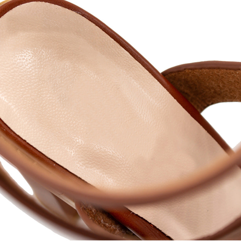 Plus-size sandals for women with chunky heels - ARCHSHOPE