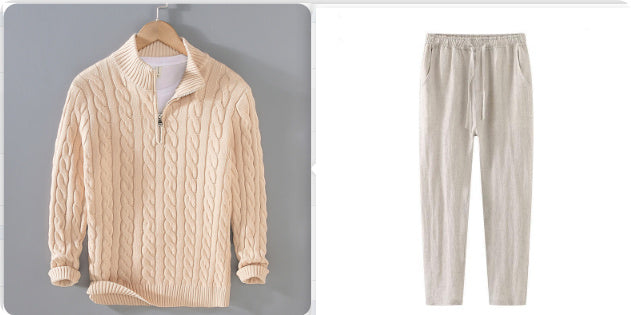 Sweater Loose Zip Pullover Knitting Sweater Coat Men - ARCHSHOPE