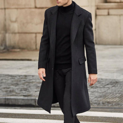 Men's Long Trench Coat Woolen Coat - ARCHSHOPE