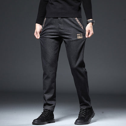Pantalon slim droit tendance broderie pour homme