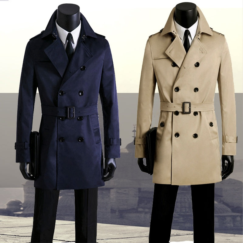 Schmaler, langer Trenchcoat für Herren