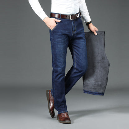 Gepolsterte, warmhaltende Jeans mit Fleecefutter und geradem Bein
