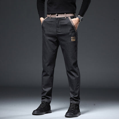 Pantalon slim droit tendance broderie pour homme
