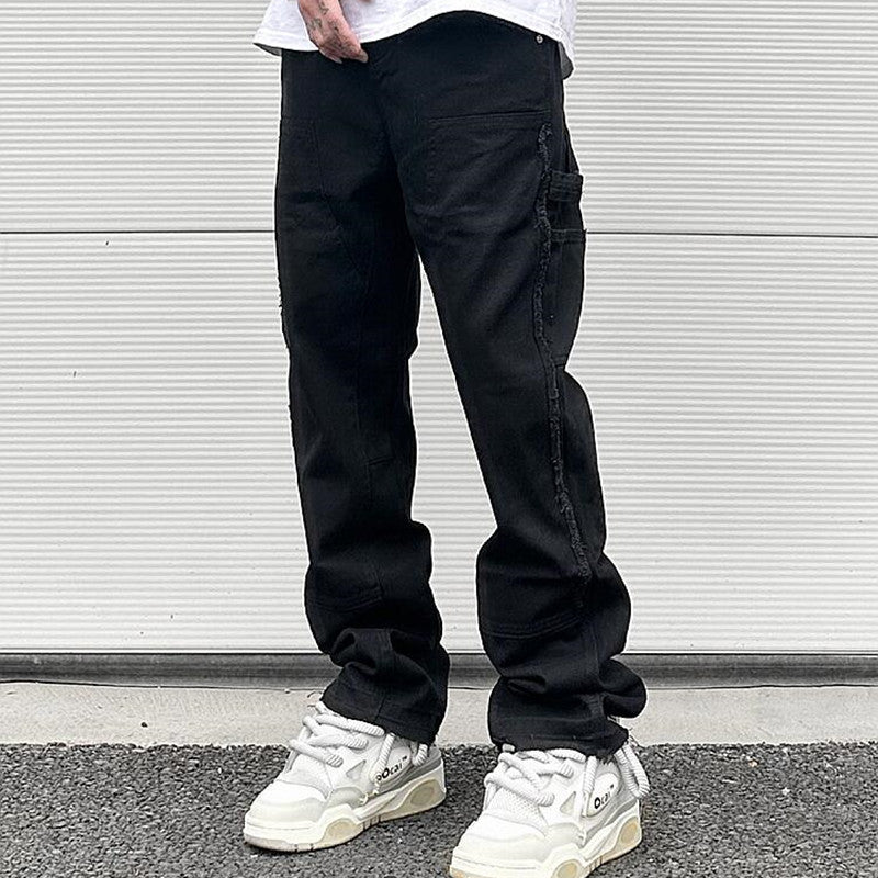High Street Straight Leg Skinny Jeans Herren Schwarz und Weiß