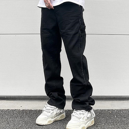 Jean skinny coupe droite High Street pour homme, noir et blanc