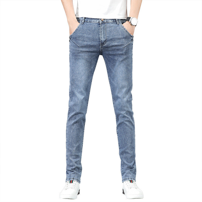 Jeans Herren Slim Fit Stretch Skinny Hose im koreanischen Stil
