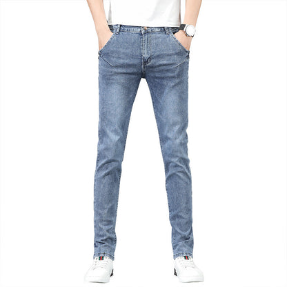 Jeans Herren Slim Fit Stretch Skinny Hose im koreanischen Stil