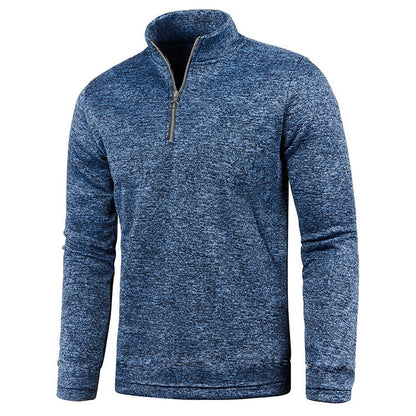 Winter Herren Pullover Knopfleiste Reißverschluss Design Volltonfarbe