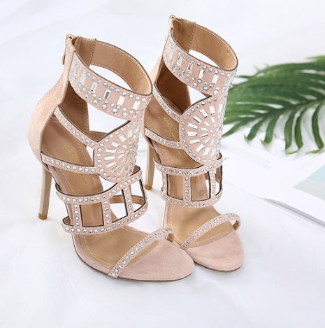 Rhinestone high heel sandals - ARCHSHOPE