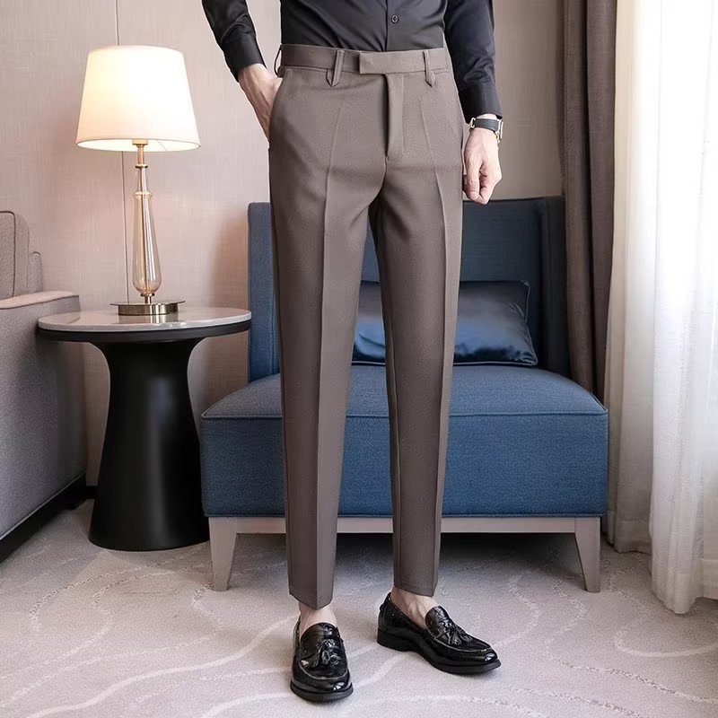 Lässige Anzughose Herren Cropped Anzughose Gerade