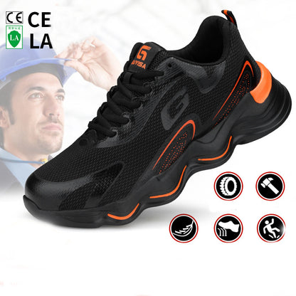 Chaussures de sécurité à embout d'acier pour hommes, baskets de travail antidérapantes et indestructibles
