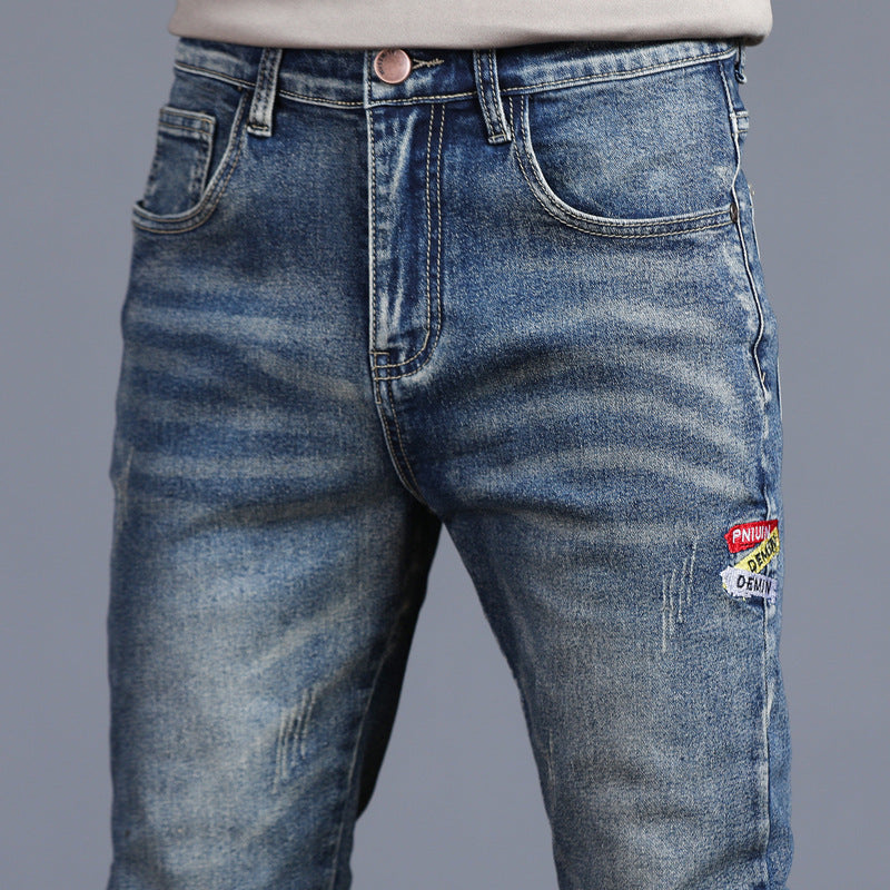 Jugend Retro bestickte Jeanshose
