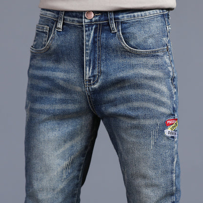 Jugend Retro bestickte Jeanshose