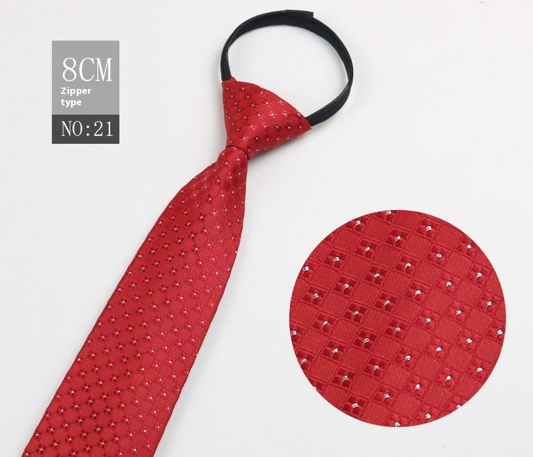Black Men's Tie Striped Blue Business Tie Lazy Zip Tie In Stock Wholesale Pull Peels - ARCHSHOPE