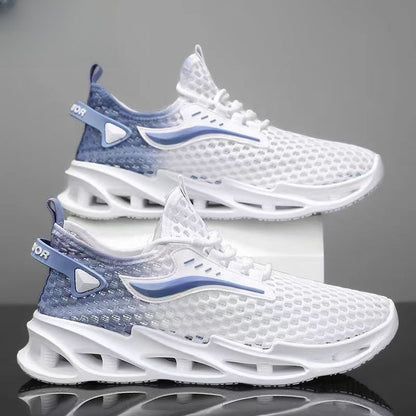 Herren Schnür-Sneakers Mesh Sportschuhe Mode Hohlsohle Low Top Laufschuhe