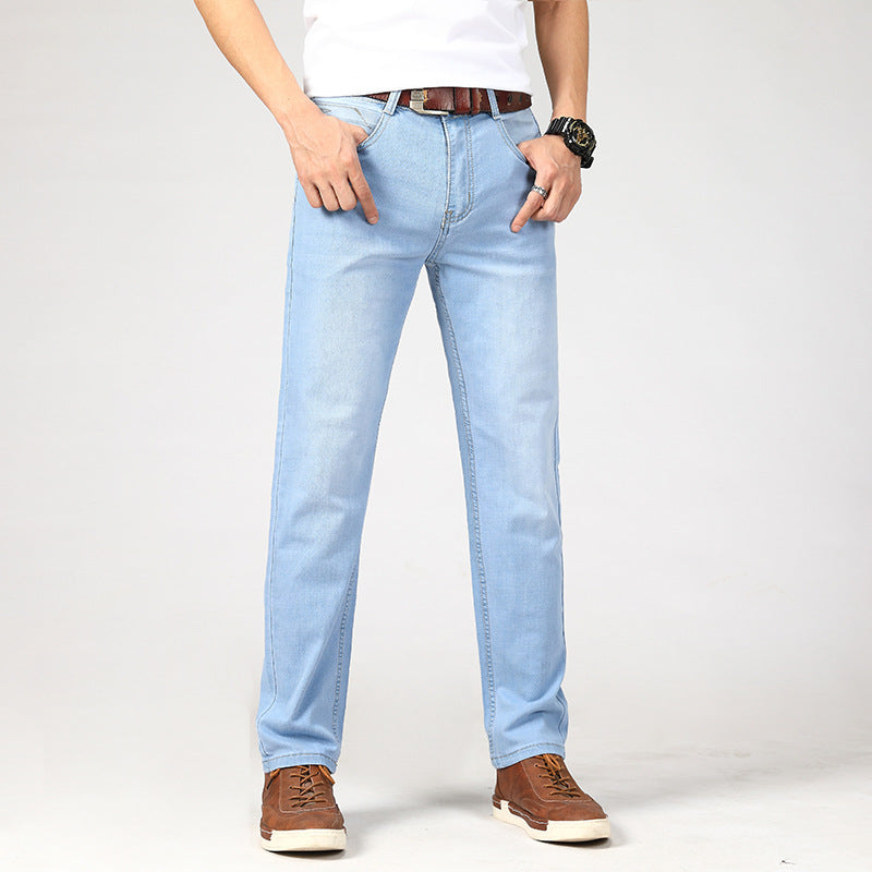 Jeans d'été pour hommes Pantalons droits pour hommes