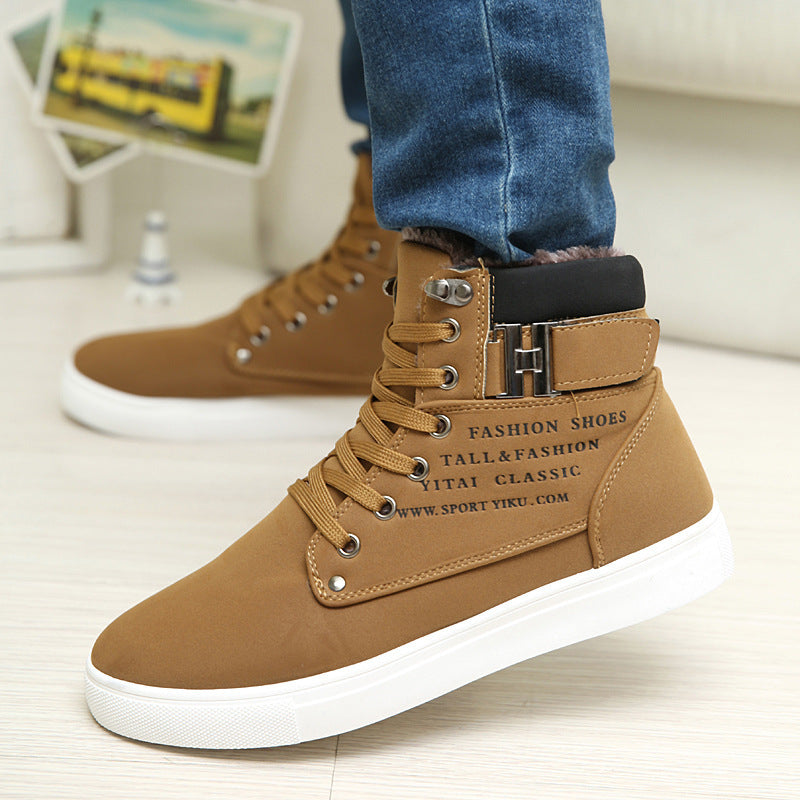 DEKABR Heißer Männer Schuhe Mode Warme Pelz Winter Männer Stiefel Herbst Leder Schuhe Für Mann Neue High Top Leinwand Casual schuhe Männer 