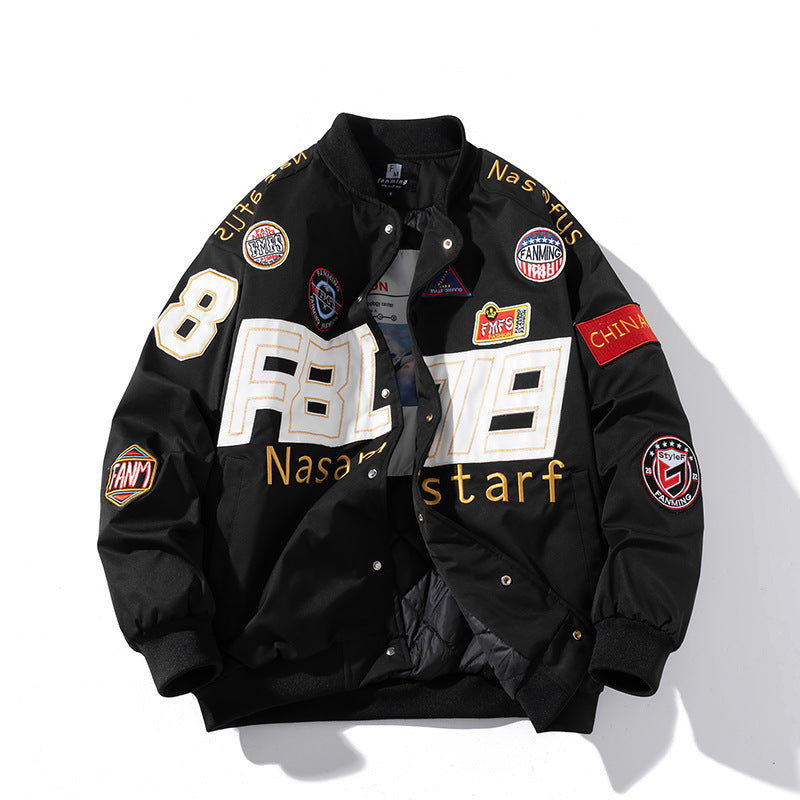 Autumn Winter Couple American Motorcycle Baseball Uniform
