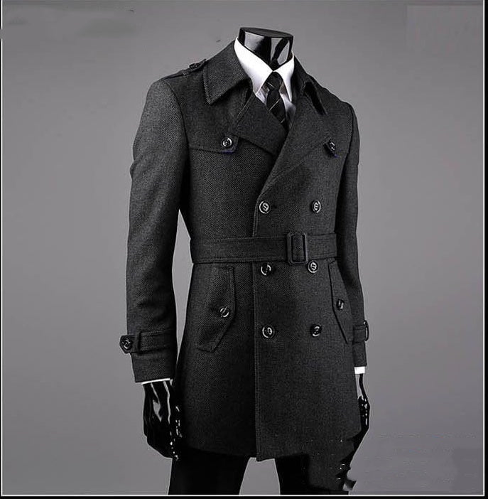 Junge Und Mittleren alters Kaschmir Mantel Fett Casual Tweed Trenchcoat Lose