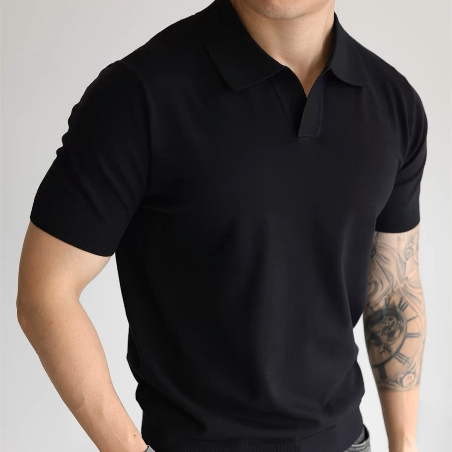 Summer Men's Cool Loose Lapels T-shirt