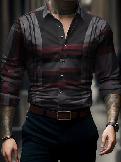 Breathable Volkswagen Casual Versatile Lattice Men's Long Sleeve Shirt - ARCHSHOPE