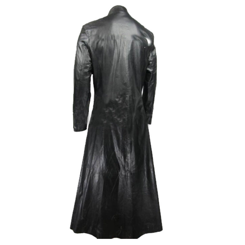 Plus Size Lederjacke Motorrad Herren Duster Pelzmantel