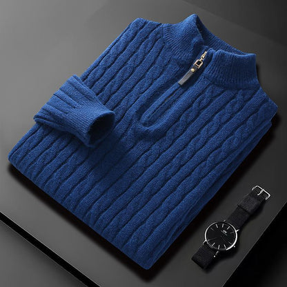 Herbst Winter Herren Half Zip Pullover Diamond Lattice Pullover