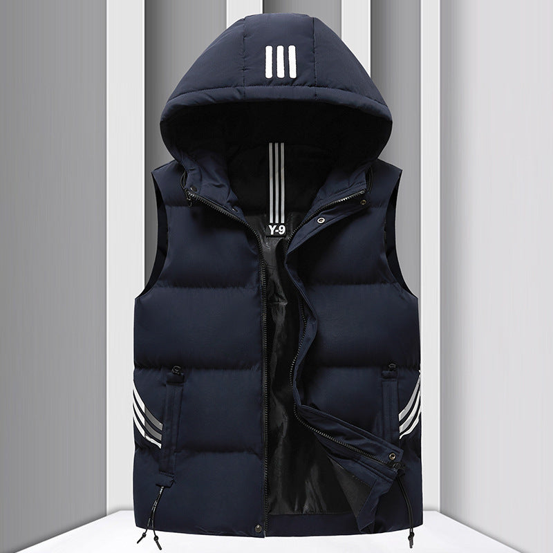 Manteau à capuche épais et chaud pour homme, gilet en coton