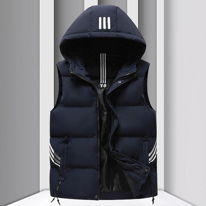 Manteau à capuche épais et chaud pour homme, gilet en coton
