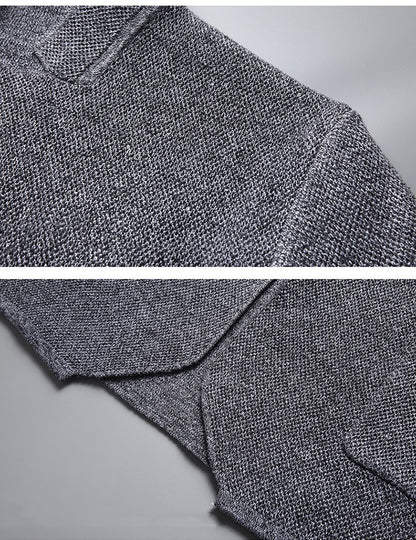 Strickjacke mit Taschen und Stehkragen für Herren