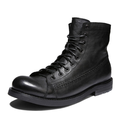 Arbeiterstiefel im britischen Stil mit Pinselfarbe