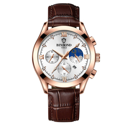 Waterproof Luminous Calendar Men's Fashion Genuine Leather Watch - ARCHSHOPE