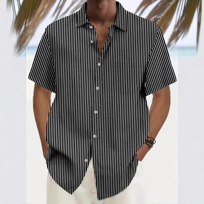 Cardigan ample imprimé pour homme, manches courtes, idéal pour les loisirs, pour l'été