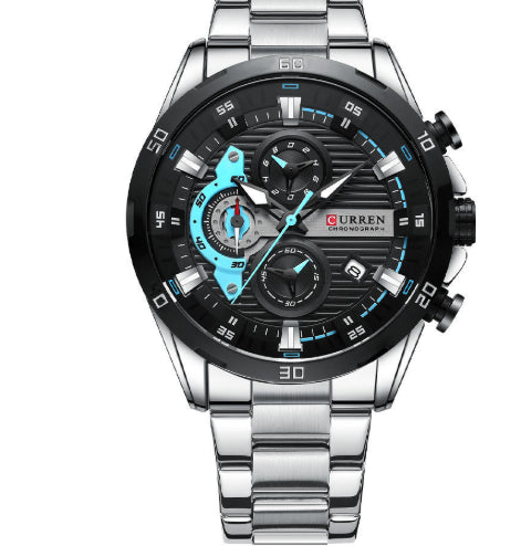 Six-hand Steel-band Round Quartz Watch A Stylish Timepiece - ARCHSHOPE