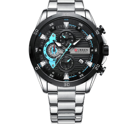 Six-hand Steel-band Round Quartz Watch A Stylish Timepiece - ARCHSHOPE