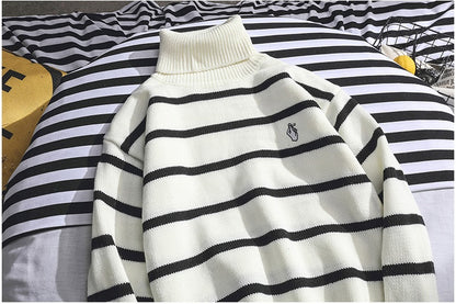 Herbst und Winter Rollkragenpullover für Männer und Jungen Trend All-Match-Linie Kleidung Lazy Wind