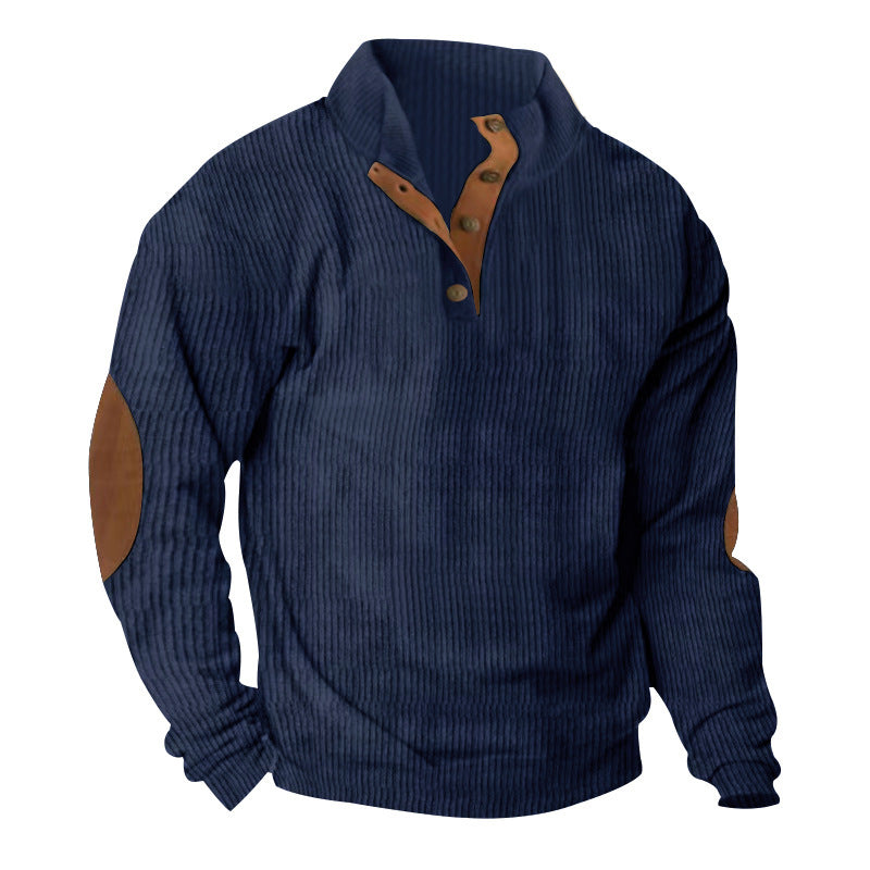 Corduroy Casual Stand Collar Long-sleeved Sweater - ARCHSHOPE
