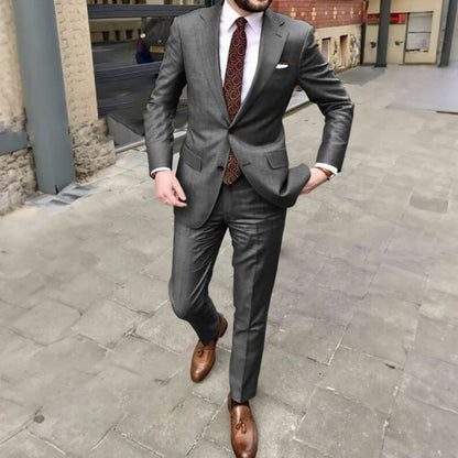 Herren Slim Fit Business-Kleid mit zwei Knöpfen