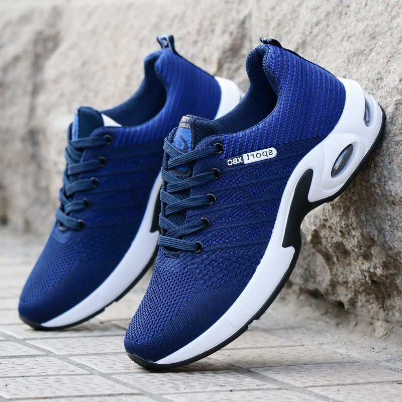 Chaussures de sport sauvages pour hommes, chaussures de course tissées volantes, chaussures à coussin d'air respirantes, version coréenne de la marée