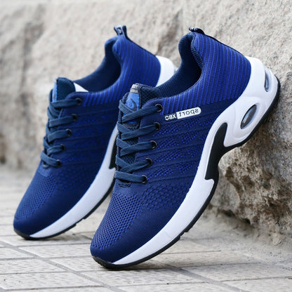 Chaussures de sport sauvages pour hommes, chaussures de course tissées volantes, chaussures à coussin d'air respirantes, version coréenne de la marée
