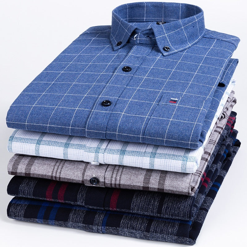 Baumwolle Langarmhemd Karo Business Slim Fit