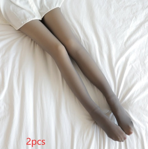 Fake Translucent Plus Size Leggings Fleece Lined Tights Fall And Winter Warm Fleece Pantyhose Women Fleece Lined Pantyhose Thermal Winter Tights - ARCHSHOPE