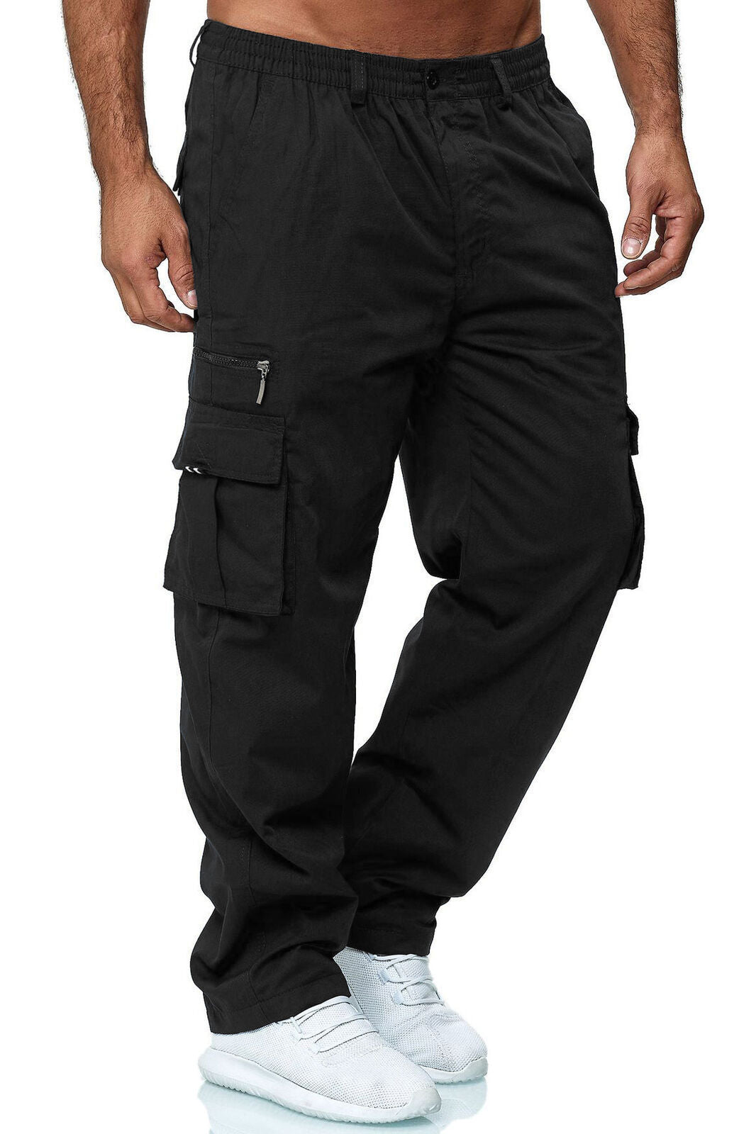Lässiger Herren-Overall mit mehreren Taschen und geradem Bein