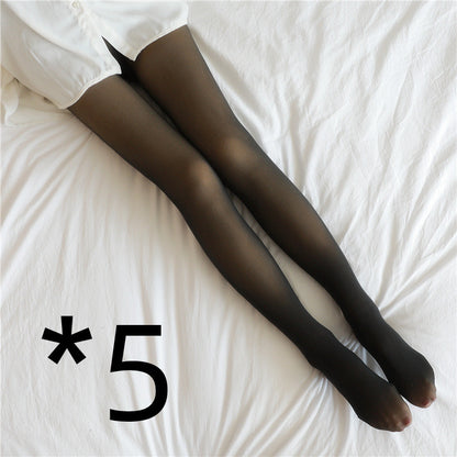 Fake Translucent Plus Size Leggings Fleece Lined Tights Fall And Winter Warm Fleece Pantyhose Women Fleece Lined Pantyhose Thermal Winter Tights - ARCHSHOPE