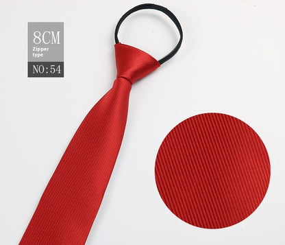 Black Men's Tie Striped Blue Business Tie Lazy Zip Tie In Stock Wholesale Pull Peels - ARCHSHOPE