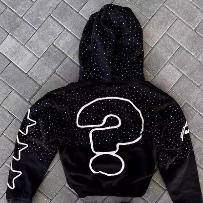 Sweat à capuche imprimé lettres de style sombre européen et américain